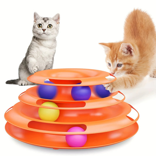 Cat Toy Tower with Colorful Balls