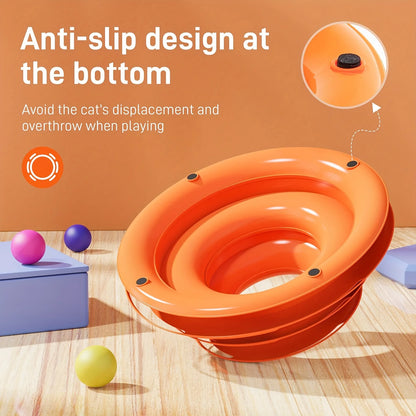 Cat Toy Tower with Colorful Balls