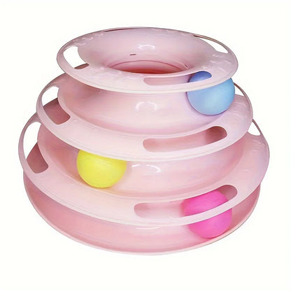 Cat Toy Tower with Colorful Balls