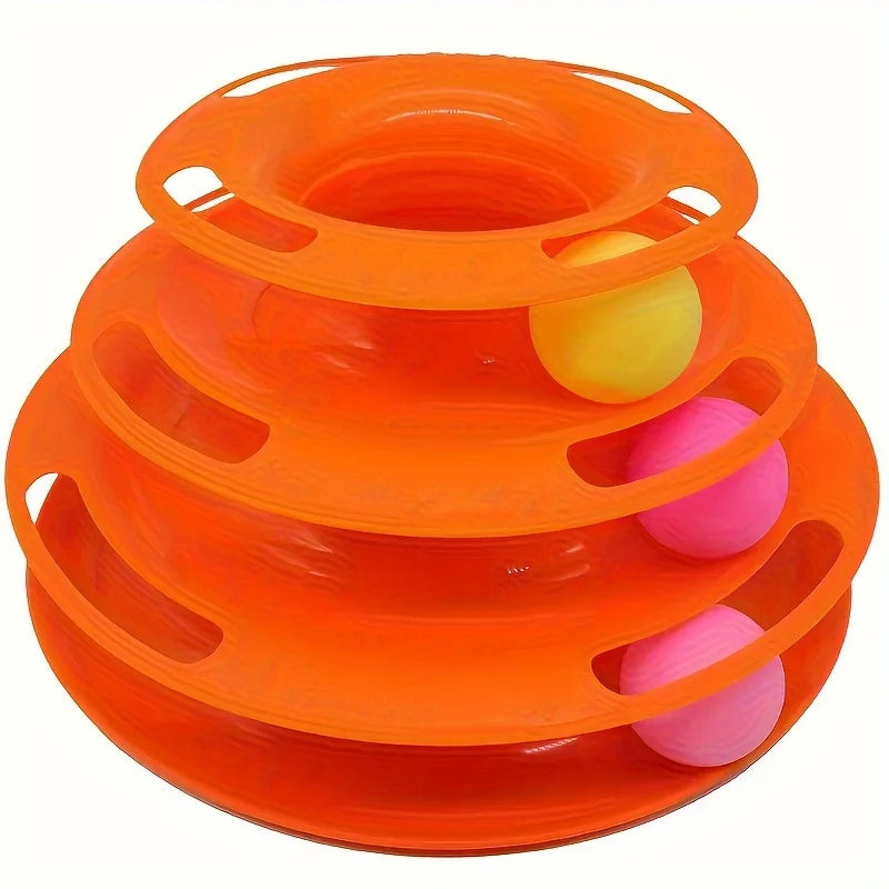 Cat Toy Tower with Colorful Balls